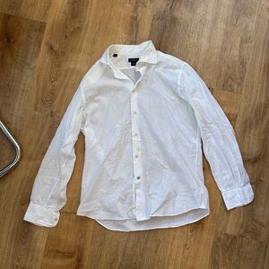 Barney’s New York White Cotton Men's Button-Up Shirt